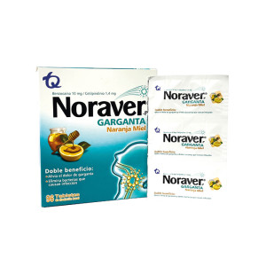 NORAVER GARGANTA NARANJA/MIEL CAJA X 96 TABLETAS